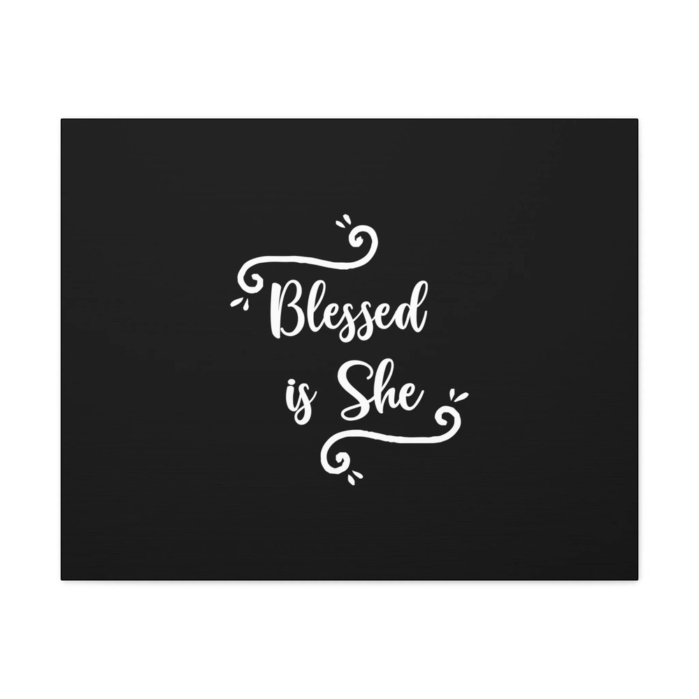 Scripture Walls Blessed Is She Luke 1:45 White Cursive Christian Wall Art Bible